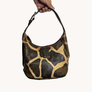 Vintage Dooney & Bourke giraffe Safari Shoulder Hobo Bag